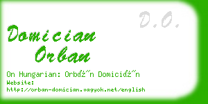 domician orban business card